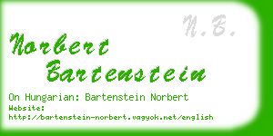 norbert bartenstein business card